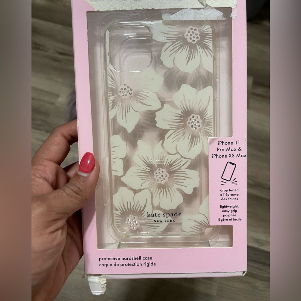Kate Spade Floral iPhone 11 Pro Max Case Cream Glitter